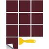 Hixingo Piastrelle Adesive Cucina Bagno, 20 Pezzi Mattonelle Adesive Cucina Piastrelle Bagno Adesivi PVC Pannelli Decorativi Tinta Unita per Mobili e Pareti (Rosso fagiolo,20x20cm)