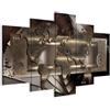 Cuadros B&D XXL - Quadro 200x100 cm 5 Pezzi Stampa su tela XXL Immagini Moderni Murale Soggiorno Grafica Decorazione da parete Quadri Componibili cittamappa del mondo terraforma k-A-0013-b-o