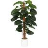 HJH Office pianta artificiale 155cm EPIPREMNUM pianta decorativa artificiale in vaso bianco, pianta artificiale di grandi dimensioni, edera esotica per interni