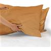 IlGruppone Coppia federe per Cuscino guanciale Letto 100% Cotone Made in Italy con Patella Interna - Vaniglia - 52x80 cm