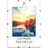 MG Design Cornice con clip, 59,4 x 84,1 cm, in vetro acrilico infrangibile facile da appendere, per poster, foto e certificati