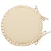 CASABELLAPIU Cuscino Rotondo Per Sedie Interno Esterno Con Volant Conf. 4 Pz. Sfoderabili Con Laccetti Di Bloccaggio Eleganti Comodi D. 36 cm. (Panna)