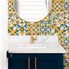 RE-COVERTILES - Adesivi Piastrelle Cucina Bagno Mattonelle adesive in PVC Impermeabili Antigraffio Stickers Decorazione Parete Cementine Peel and Stick - Modello 36 Pz 10x10 cm PS00034 Made in Italy