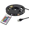 Vetrine inrete Vetrineinrete® Striscia Led per tv lcd 5 metri con alimentazione usb RGB 16 colori strip adesiva con telecomando cambia colore retroilluminazione monitor tv 4547 B43