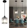 Generic Lampadario Moderno a Goccia di Cristallo a 6 luci, Nero, con Montaggio a Filo, Design a soffitto Alto, Elegante Illuminazione per Scale a chiocciola, ingressi e soggiorni.