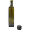 Ferramenta Centro Italia FCI 24 Bottiglie Quadre Vuote Per Olio E Liquore In Vetro Scuro Marasca Uvag Ad Alta Conservazione, Dosatore Olio Salvagoccia Con Tappo Ermetico - Made In Italy (250ml)