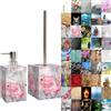Sanilo Set di accessori per il bagno, dispenser di sapone e scopino WC, materiale di alta qualita, che attira l'attenzione in ogni bagno (Fenicottero)