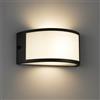Dopa Applique da Parete Mezzaluna per Esterno IP65 Design Curva Attacco E27 Sostituibile Lampada da Muro Moderna in Alluminio per Giardino Terrazzo Facciata (Nero)