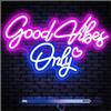 BYAMBD cartelli al neon personalizzati Insegna Al Neon Good Vibes Only Per Decorazioni Da Parete, Luce LED Per Camera Da Letto Alimentata Tramite USB Con Interruttore Dimmerabile
