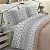 BANZAII TEXTILE INNOVATOR ONLINE Banzaii Completo Lenzuola Invernale Felpate in Flanella Anti-Pilling 100% Cotone Francese (per Materasso 130/140 cm, Altezza Fino a 35 cm) Diletta Grigio