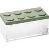 OMADA Contenitore per Alimenti Rettangolare da 1,5L e Coperchio Mattoncino | Barattolo Rettangolare Basso 20x10x H10,5 cm, Contenitore Trasparente, Ideale per Dispensa, Collezione Brickstore