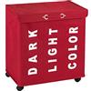 WENKO Portabiancheria Trivo rosso - cesta della biancheria Capacità: 116 l, Poliestere, 56 x 60 x 35 cm, Rosso