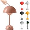 Starnearby Lampada da Tavolo LED senza Fili Ricaricabile, Lampada Fungo da Tavolo, Lampada da Comodino Touch Dimmerabile, Luce Notturna con 3 Modalità di Luminosità, Lampada Decorativa Retrò