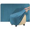QOEUIUJ Copri Pouf Rotondo 60 90 cm Velluto Elasticizzato Copertura Ottomana Round 40x40 45x45 Protettiva for Poggiapiedi con Fondo Elastico(Peacock,Diameter 48cm)