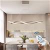 AHQX Ciondolo A LED in Alluminio Leggero Lampada A Sospensione Singolo Lampadari Moderno Creativa Plafoniera Regolabile in Altezza Luci Pendenti Sala Studio Lampadario Soggiorno,Grigio,Dimming/120cm/46W