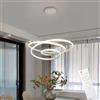 maolo Lampadario LED a Sospensione con Anelli Concentrici - Dimmerabile con Telecomando, 45W x2 per Interni Camera da letto, Soggiorno, Cucina (Bianco)