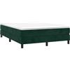 vidaXL Struttura Letto a Rete a Molle Verde Scuro 140x190 cm in Velluto