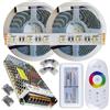 Mondo Strisce Led: RGB+Bianco Freddo 4in1 24V. Kit da 10 Metri con 1 Trasformatore da 120W e 1 Controller 2,4Ghz. Con 600 Led RGB+W sviluppa 5000+5000 Lumen. Striscia RGBW Ip20