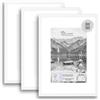 CLAMARO COLLAGE 20 - Set di 3 cornici per foto da 40 x 60 cm, colore bianco opaco, con passepartout per immagini DIN A3 (29,7 x 42,0 cm), 20 mm, design sottile, cornice in legno MDF con vetro acrilico