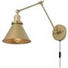 MNBVH Lampada Da Parete Industriale In Ottone Antico - Lampada Da Parete Retrò Regolabile Con Doppio Braccio Oscillante Con Cavo Di Alimentazione, Interruttore E Spina E27 - Ideale Per Studio, Cucin(Size:B)