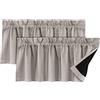 LINFKY Tende corte Mantovana, Termoisolate Tende Piccole per Finestre della Cucina, Tenda Corta per Il Bagno per La Finestra del Camera da Letto, 132x46cm (Taupe,2)