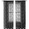 Whakano 2 tende decorative in pizzo, con motivo floreale, traslucide, per cucina, soggiorno, camera da letto, decorazione della casa, colore nero, larghezza 100 x lunghezza 250 cm