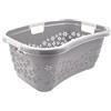 KiNDERWELT Cesto portabiancheria di alta qualità, 50 l, forma ergonomica, manici morbidi al tatto, grande, grigio