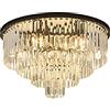 CuNtoHHH Lampada da soffitto Moderna in Cristallo Multistrato, Lampada a Sospensione a LED di Lusso per Villa, Hotel, Soggiorno, Sala da Pranzo, Isola Cucina, Nero, 60 cm