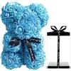 Générique Generico Orso di Rose, Orsetto di Fiori Romantico con Scatola Regalo Trasparente per San Valentino, Anniversario, Festa della Mamma, Compleanni, Fidanzata (I-Blu)
