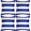 tiggell Confezione da 4 federe impermeabili per cuscini da esterni, decorative, per casa, giardino, patio, divano, balcone, a righe (blu e bianco, 45,7 x 45,7 cm)