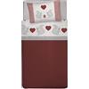 PENSIERI DELICATI Completo Letto Singolo, Flanella 100% Cotone Caldo e Morbido, Completo Lenzuola 1 Piazza 90x200 cm, Include Lenzuolo Sotto, Sopra e 1 Federa, Made in Italy, Fantasia Scoiattolo Rosso