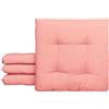 IlGruppone Passione Casa Set 4/6 Cuscini Sedia con Lacci 4 Punti Cucina Imbottiti Spessore 6 Cm Prodotto Italiano 40 x 40 in Cotone Tinta Unita - Cipria - 4 Pezzi