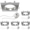 ledscom.de 5 pezzi cornice da incasso a soffitto RIR cornice da incasso angolare cromata opaca (LED/alogena/GU10/MR16/PAR16/50mm) incl. presa GU10