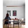 MOMOYY Luce a sospensione Luce a sospensione lineare LED dimmerabile Illuminazione moderna per sala da pranzo Altezza regolabile Luce a sospensione per sala studio (Noce, 120cm)
