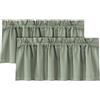 LINFKY Tende corte Mantovana, Termoisolate Tende Piccole per Finestre della Cucina, Tenda Corta per Il Bagno per La Finestra del Camera da Letto, 132x46cm (ArmyGreen,2)