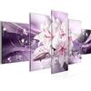 Runa Art Fiori Gigli Murali Tela Non Tessuta 5 Pezzi Diamante Viola Camera Da Letto Corridoio 020153b
