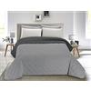 BANZAII TEXTILE INNOVATOR ONLINE Banzaii Trapuntino Una Piazza e Mezza 220x260 cm Primaverile Estivo, Copriletto Una Piazza e Mezza Double Face, Trapunta Estiva Leggera Made in Italy - Grigio Chiaro/Grigio Scuro