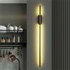 DSFFD Guidato Striscia Lunga Lampade Da Parete, Moderno Semplice Alluminio Interno Comodino Decorazione Leggero, Sfondo Lineare Applique Lampada, Per Camera Letto Salotto Corridoio Scale,Black b,80CM
