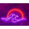 Ulalaza Luci decorative a LED Interfaccia USB Montagne Alba Tramonto Insegne al neon a LED Decorazione domestica Arte della parete Luminosità regolabile 40X24 cm