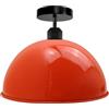 LEDSone Lampada da soffitto industriale semi a incasso vintage in metallo 30 cm nero cupola paralume lampada a sospensione illuminazione per casale portico cucina bagno
