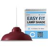LEDSone Lampada a sospensione industriale vintage Easy Fit con paralume in metallo e piastra di riduzione (E27), per camera da letto e soggiorno (Borgogna)