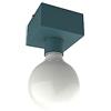 L+ Plafoniera led soffitto, in metallo, forma cubo, lunghezza 10cm, attacco per lampadina E27, colore blu