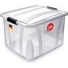 KONZEPT Scatola portaoggetti con coperchio da 32 l, senza BPA, robusta clip di chiusura