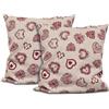 Confezioni Giuliana COPPIA CUSCINI ARREDO TIROLESE CUORE ROSSO cm 40x40 cuscino tirolo