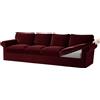 KYJSW Copridivano in Velluto 1/2/3/4 Posti, Copridivani Ektorp Elasticizzato Antiscivolo con Fodera Separata per Schienale E Federa per Cuscino (Rosso Vino,Grande 4 Posti 9 PCS)