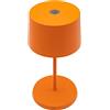 Zafferano, Lampada Olivia Mini, Lampada da Tavolo Portatile e Ricaricabile con Controllo Touch, Adatta per Salotto ed Esterni, Dimmer, 2700-3000 K, Altezza 22 cm, Colore Arancio