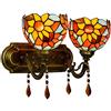 GAUUA 2-Luce Bagno Vanity Lampade di Luce Tiffany Stile Stained Glass Lampada da Parete Decorazione Handmade Regalo Appliques da Parete per Bagno Camera da Letto Illuminazione Decorativa