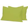 Home Tresor - Coppia Federe per Guanciali Letto con 3 Bottoni Clic Clac, Misura cm. 52x82, Made in Italy, 100% Puro Cotone, 57 fili cm^2, Tinta Unita VERDE EXOTIC