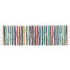 IlGruppone Tappeto Passatoia Multicolore con Nappe Cotone Naturale Fatto a Mano Etnico Strisce Multicolore Rettangolare Chindi Stracci Riciclato Scendiletto - Multicolor - 50x230Cm