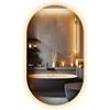 Wallfluent Specchio LED Ovale 46×80 cm da Parete Senza Cornice | Illuminazione Luce Calda 3000K | Specchio Moderno Minimal per Bagno, Camera, Ingresso e Zona Living
